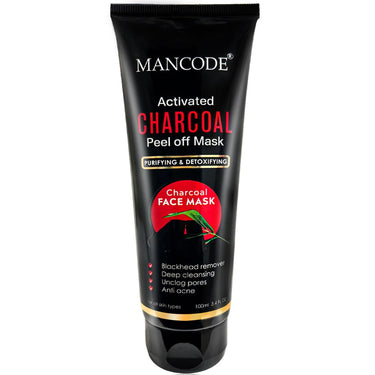 Mancode Activated Charcoal Peel Off Mask For Men, Charcoal Peel Off Mask For Women, Face Mask For Men, Charcoal Face Mask, Active Cooling Effect, Deep Skin Purifying Cleansing (100 ml)